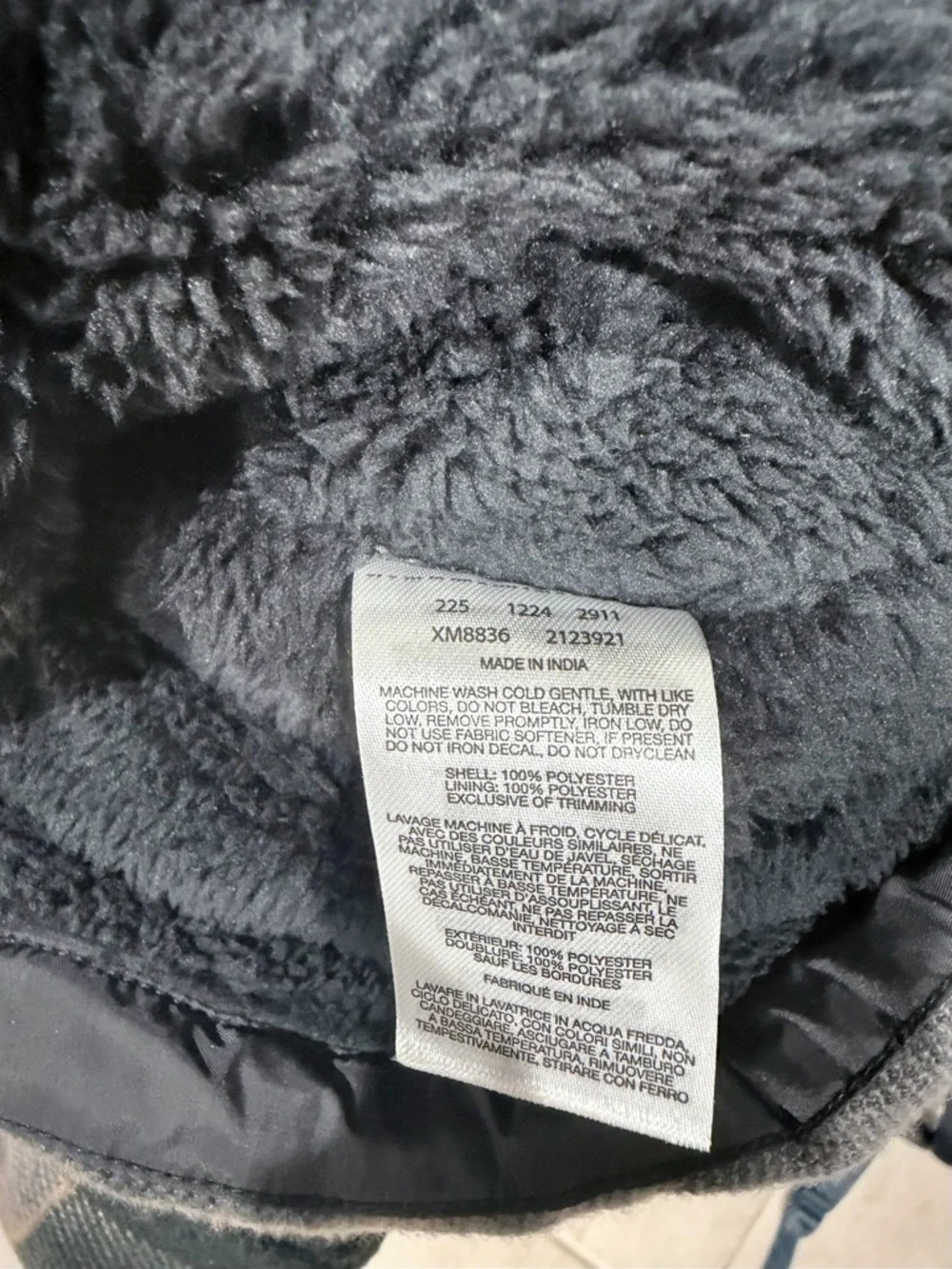 Columbia Fleece‑Lined Flannel Shirt Jacket Men’s XL – Gray/Green Plaid Shacket